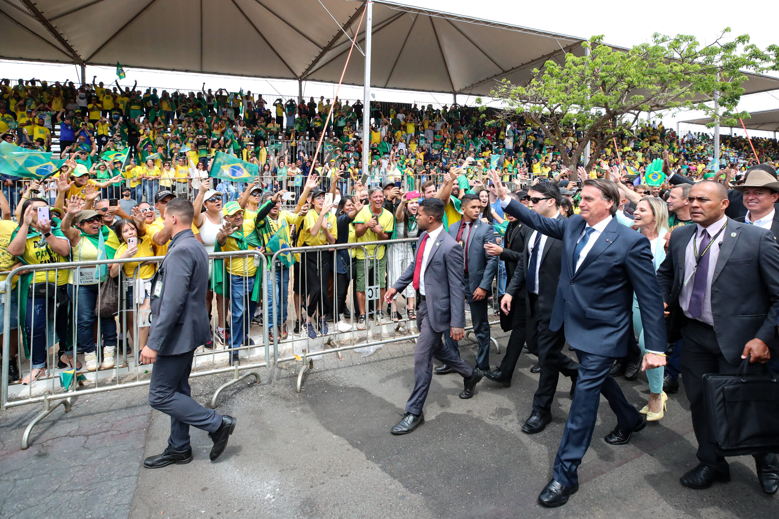 President Bolsonaro takes part in a military parade in Brasilia on Brazil's Independence Day