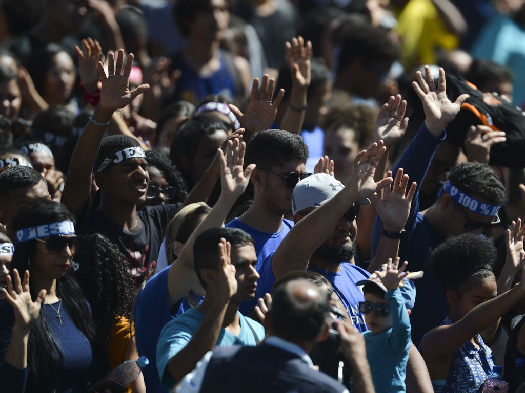 Evangelicals during March for Jesus and the Family, in Brasília