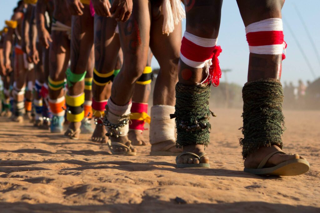 Indigenous people celebrate kuarup, a ritual in honor of the dead, in the Yawalapiti village, Mato Grosso state / Agencia Brasil courtesy