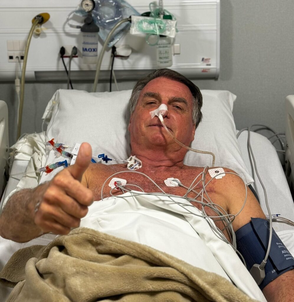 Jair Bolsonaro hospitalized in Natal (Photo credit: Jair Bolsonaro via X)