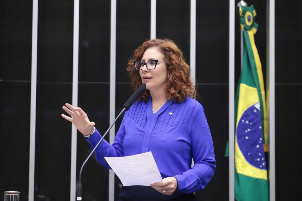 Carla Zambelli speaks during a congressional session in December 2024 (photo credit: Bruno Spada/Câmara dos Deputados)